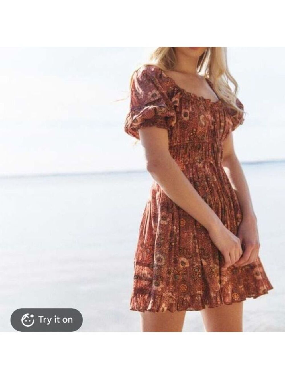 Ulla Johnson Women's Floral Puff Sleeve Fall Dress Cotton Size 2 or XS